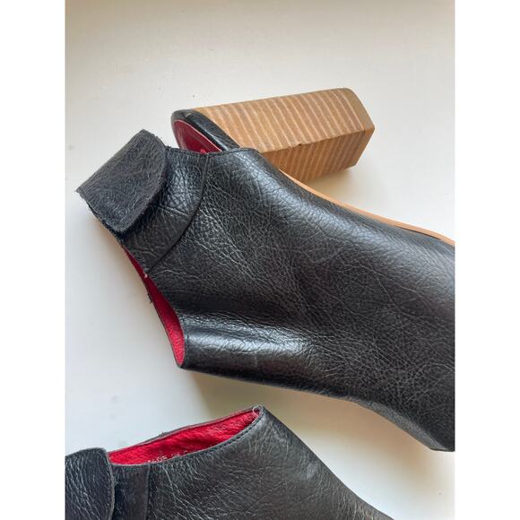 Jeffrey Campbell Black Leather Peep Toe Heels Size 9.5 Block Heel Slingback - Picture 3 of 14